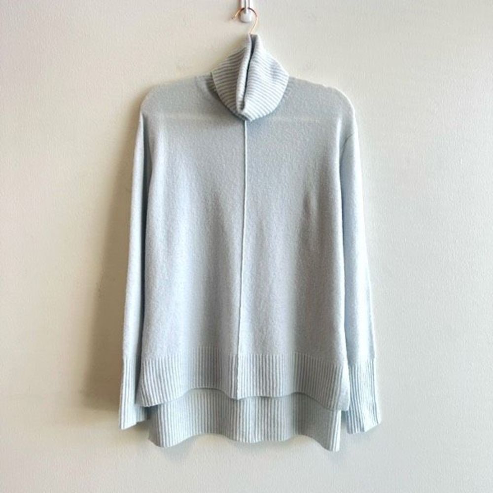 Athleta Women's Pale Blue Hi Low Turtleneck Sweater